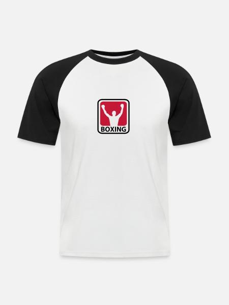 Boxing - T-shirt baseball manches courtes Homme - blanc/noir