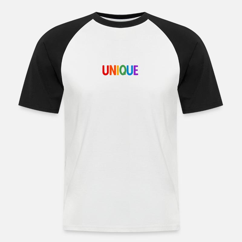 Lgbt. Einzigartig - Männer Baseball-T-Shirt - Weiß/Schwarz