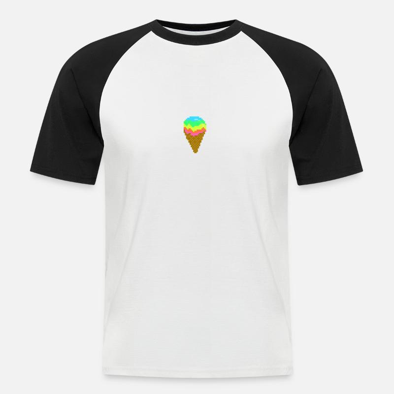 Eis - Männer Baseball-T-Shirt - Weiß/Schwarz