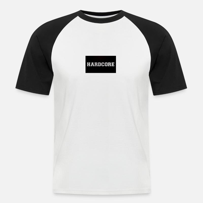 Hardcore logo - Männer Baseball-T-Shirt - Weiß/Schwarz