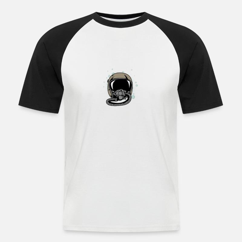 Pilothelm Student Pilot Gift - Männer Baseball-T-Shirt - Weiß/Schwarz