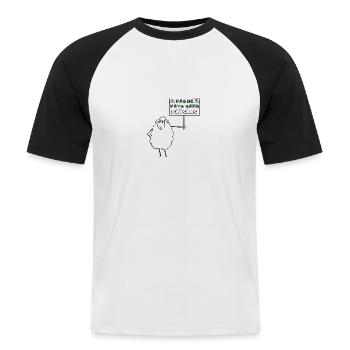 Pas de pays sans paysans - T-shirt baseball manches courtes Homme - blanc/noir - Devant - Nik (191cm)