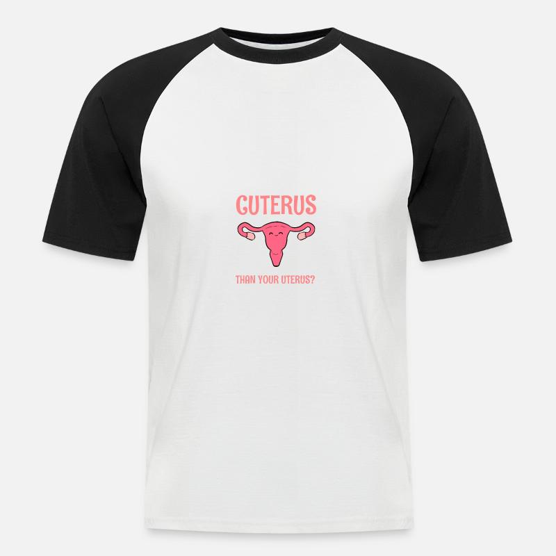 Cuterus Obgyn oder Hebamme Geschenk - Männer Baseball-T-Shirt - Weiß/Schwarz