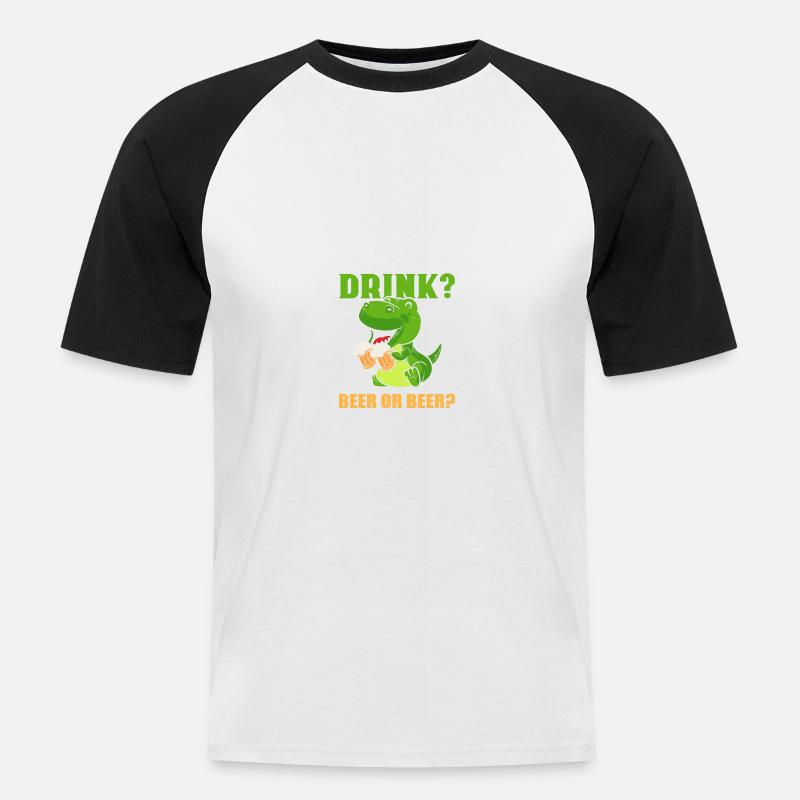 Bier oder Bier Barista Geschenk - Männer Baseball-T-Shirt - Weiß/Schwarz