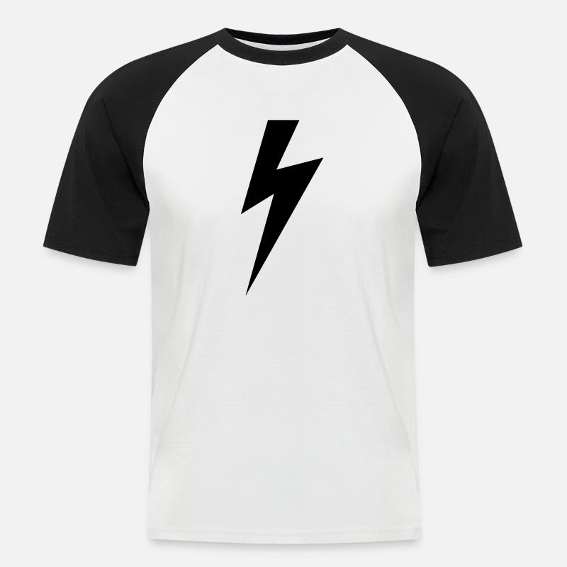 Lightning bolt - Men's Baseball T-Shirt - white/black