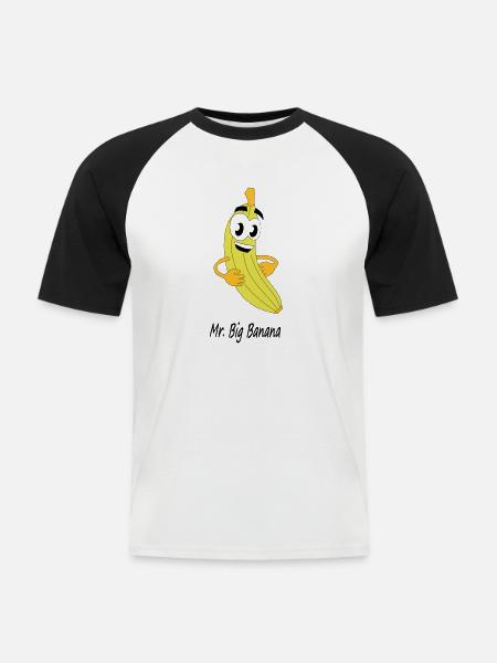 M. Big Banana - T-shirt baseball manches courtes Homme - blanc/noir