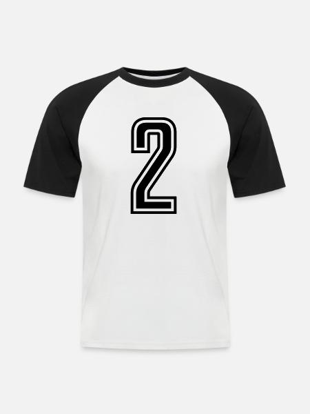 2 - Men's Baseball T-Shirt - white/black