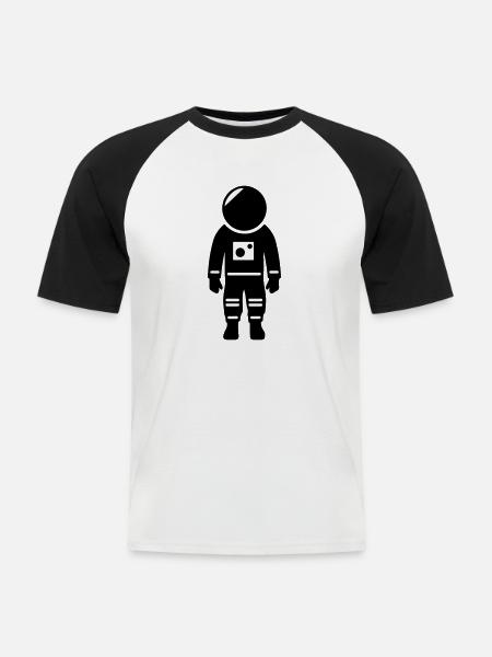 Astronaut Space - Men's Baseball T-Shirt - white/black