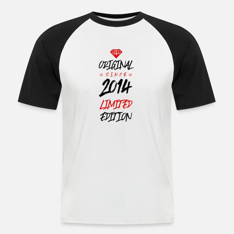 2014 limited edition - Männer Baseball-T-Shirt - Weiß/Schwarz