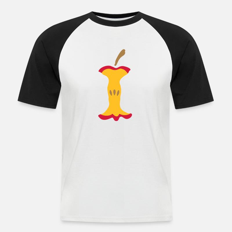 Apfel - Apfelgriebsch - Männer Baseball-T-Shirt - Weiß/Schwarz