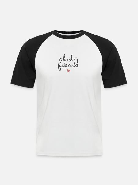 BFF best frieds forever saying - Men's Baseball T-Shirt - white/black