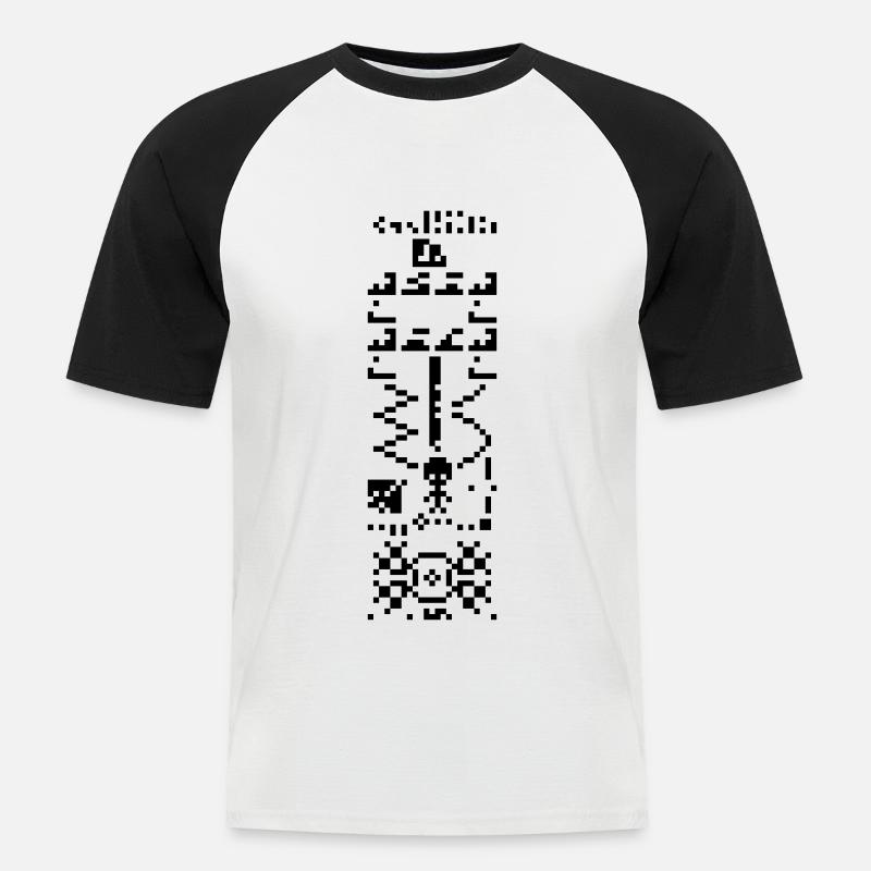 Arecibo Binary Message Answer Reply - Men's Baseball T-Shirt - white/black