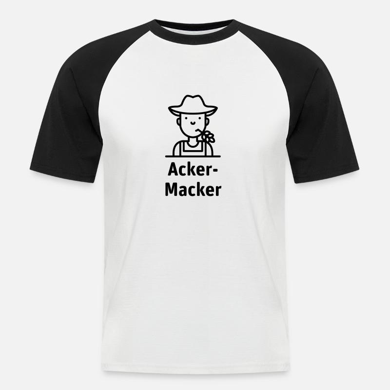 Acker-Macker 2-farbig - Männer Baseball-T-Shirt - Weiß/Schwarz