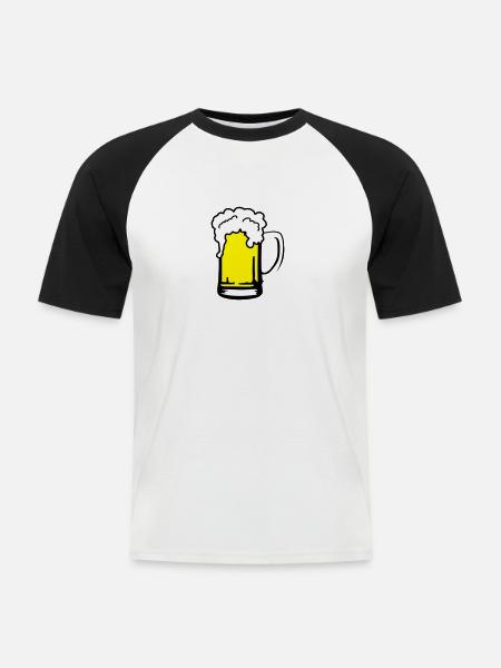Beer - Men's Baseball T-Shirt - white/black