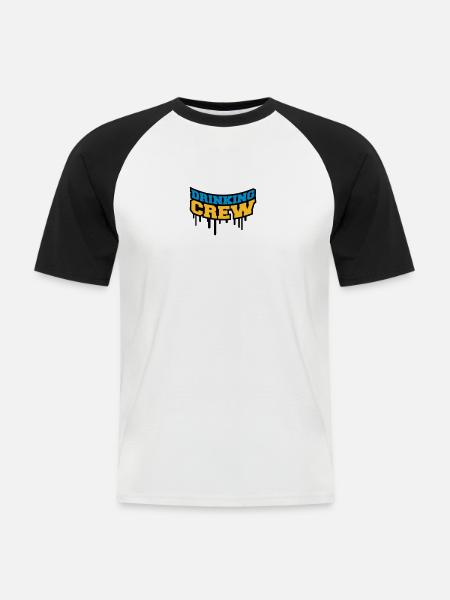 Drinking Crew Graffiti - Männer Baseball-T-Shirt - Weiß/Schwarz
