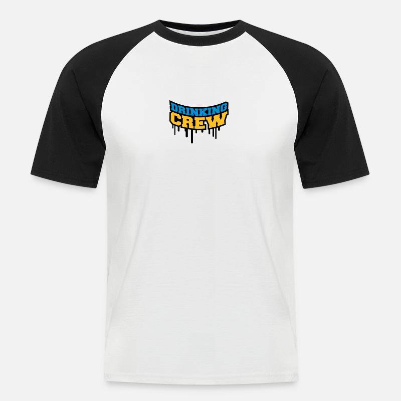Drinking Crew Graffiti - T-shirt baseball manches courtes Homme - blanc/noir