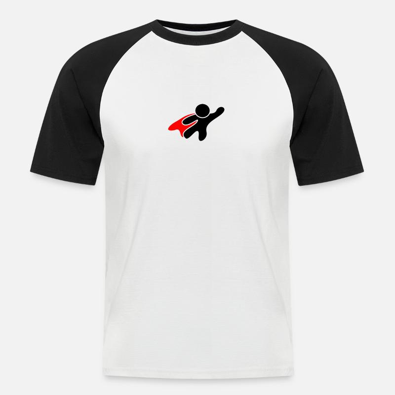 HELD! - Männer Baseball-T-Shirt - Weiß/Schwarz