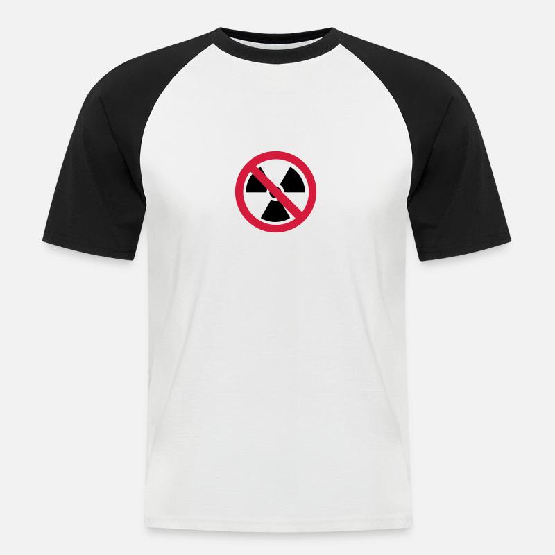 Energia nucleare - Maglia da baseball a manica corta da uomo - bianco/nero