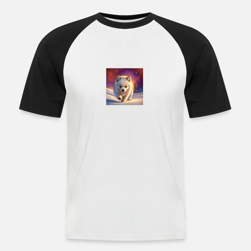 Icefox - Männer Baseball-T-Shirt - Weiß/Schwarz