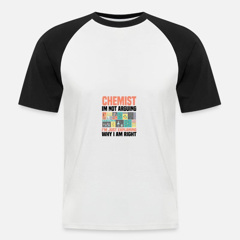 Chimica - Maglia da baseball a manica corta da uomo - bianco/nero