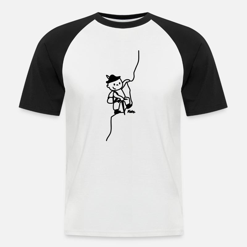 Bergsteiger - Männer Baseball-T-Shirt - Weiß/Schwarz