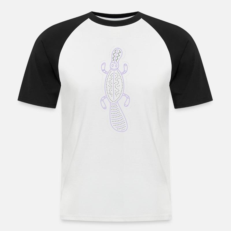 platypus - Männer Baseball-T-Shirt - Weiß/Schwarz