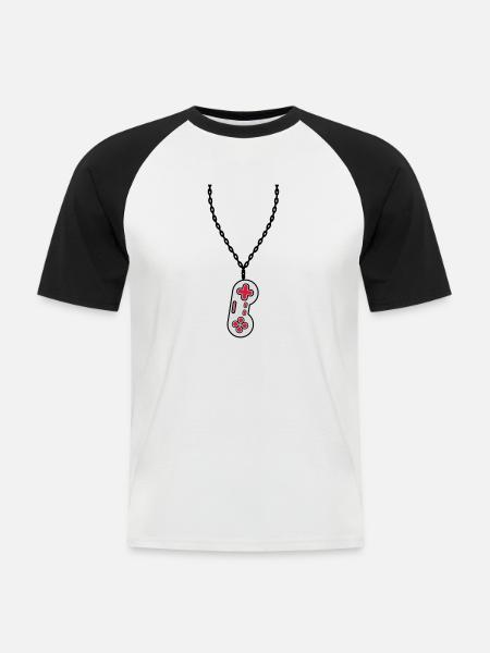 Necklace Jewelry Old Controller - Men's Baseball T-Shirt - white/black