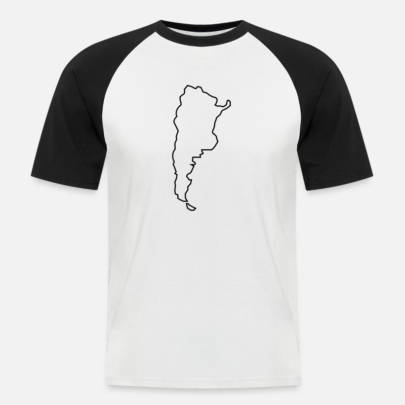 Argentina Outline - Men's Baseball T-Shirt - white/black