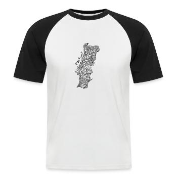 Portugal noir - T-shirt baseball manches courtes Homme - blanc/noir - Devant - Nik (191cm)