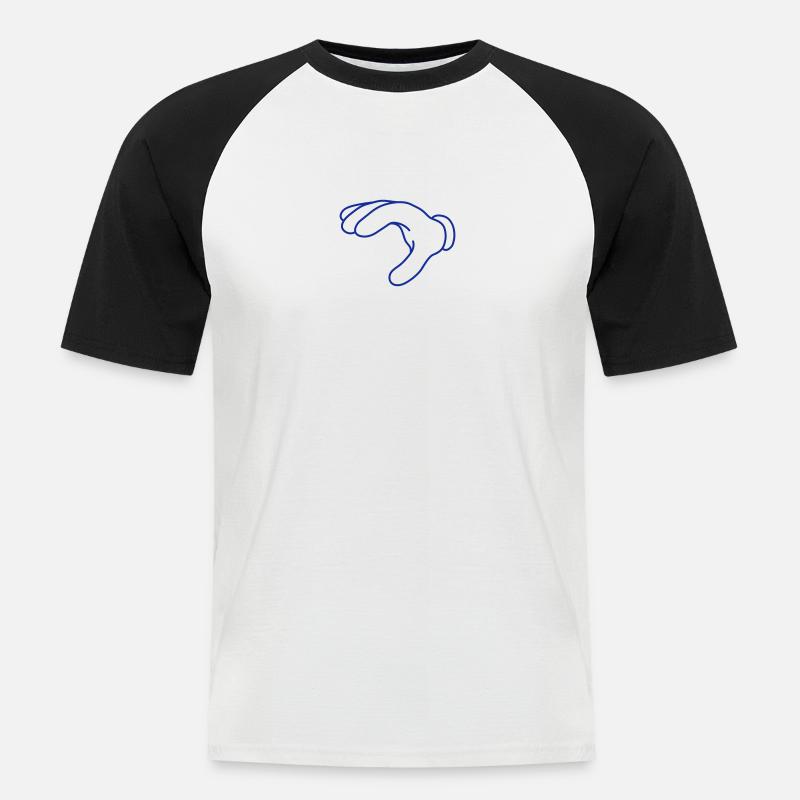 Hand - Maglia da baseball a manica corta da uomo - bianco/nero