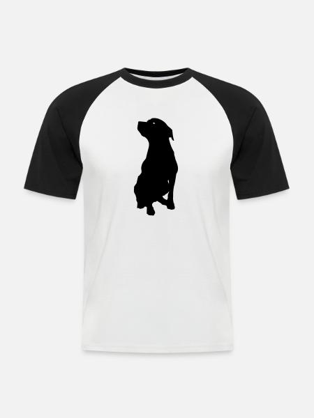 dog - Men's Baseball T-Shirt - white/black