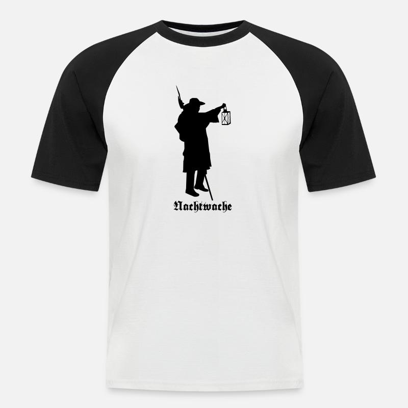 Nachtwache - Männer Baseball-T-Shirt - Weiß/Schwarz