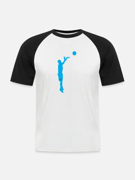 Basketballspieler - Männer Baseball-T-Shirt - Weiß/Schwarz