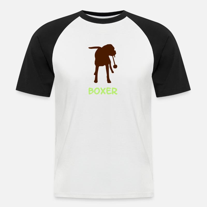 Boxer_2_cb - Männer Baseball-T-Shirt - Weiß/Schwarz
