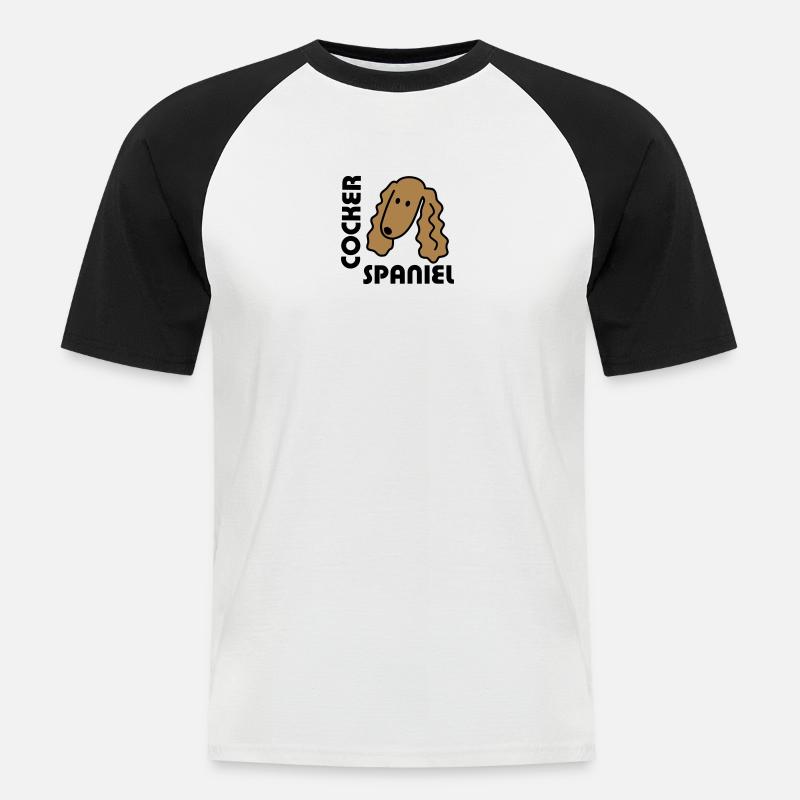 Cocker Spaniel - Männer Baseball-T-Shirt - Weiß/Schwarz