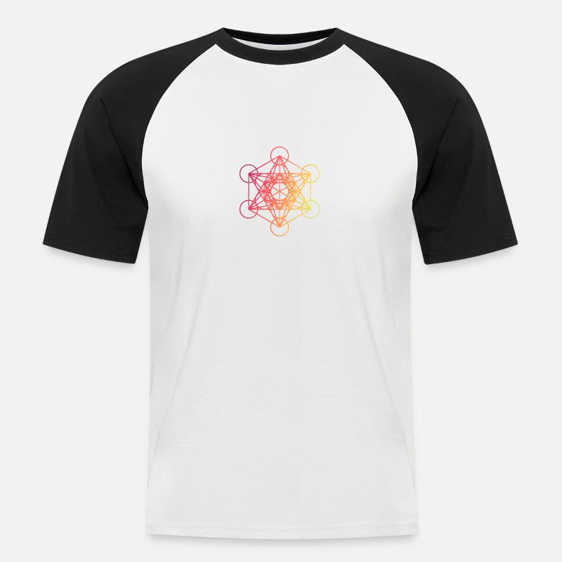 Metatron 9 - Männer Baseball-T-Shirt - Weiß/Schwarz