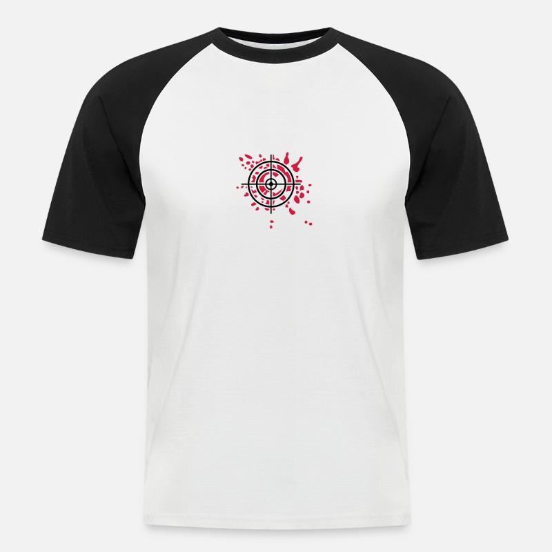 Fadenkreuz Treffer - Männer Baseball-T-Shirt - Weiß/Schwarz