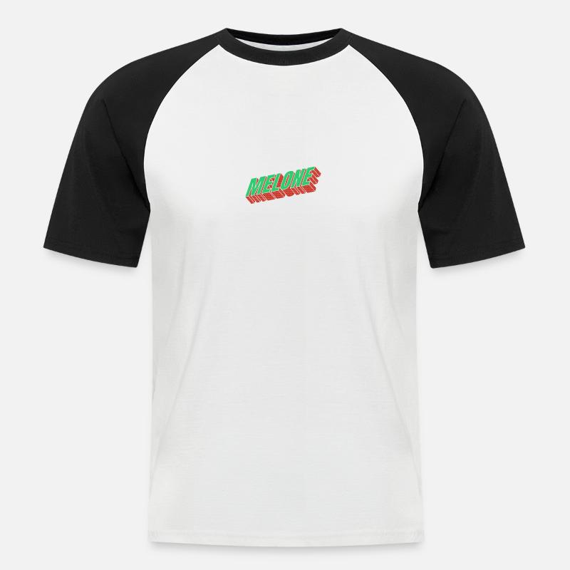 Melone - Männer Baseball-T-Shirt - Weiß/Schwarz