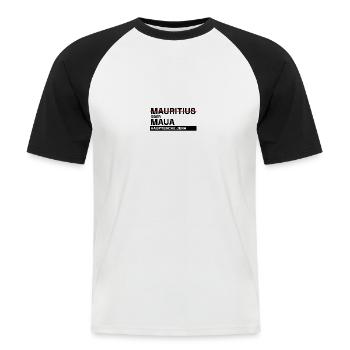Ostthüringen Merch - Hauptsache Jena - Männer Baseball-T-Shirt - Weiß/Schwarz - Vorne - Nik (191cm)