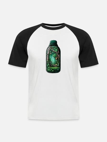 Jungle Bottle Drawing - Men's Baseball T-Shirt - white/black