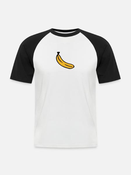 Banane - Männer Baseball-T-Shirt - Weiß/Schwarz