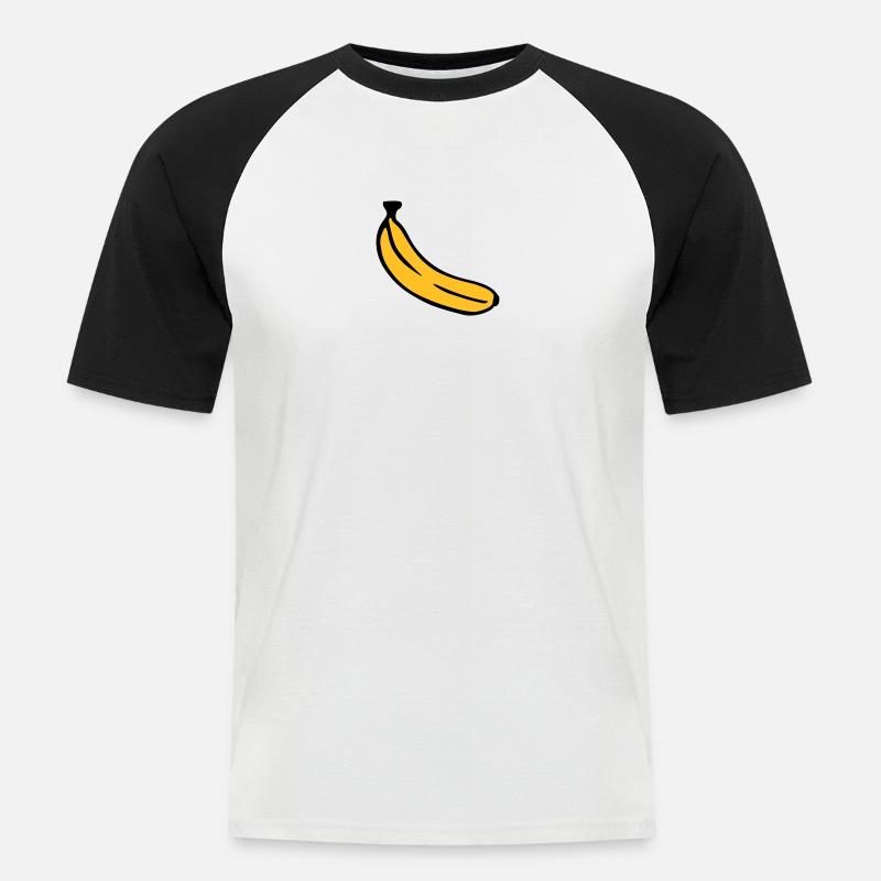Banane - Männer Baseball-T-Shirt - Weiß/Schwarz