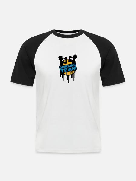 drinking_team_graffiti_stamp - T-shirt baseball manches courtes Homme - blanc/noir