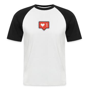 Like - Instagram Style - Flat Design - Men's Baseball T-Shirt - white/black - Front - Nik (191cm)