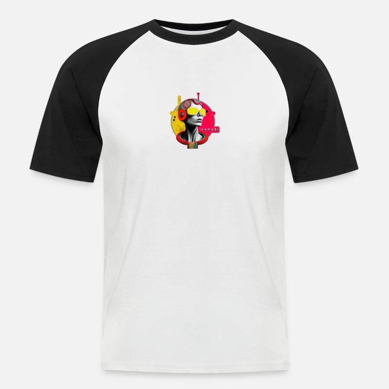 Schall 2 - Männer Baseball-T-Shirt - Weiß/Schwarz