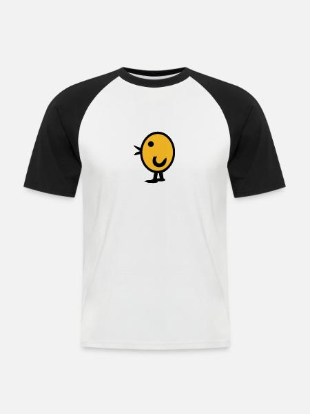 Duck, chicken, chick - Men's Baseball T-Shirt - white/black
