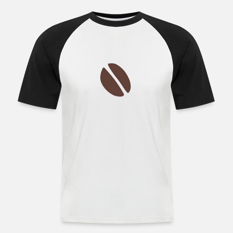 Chicchi di caffè - Maglia da baseball a manica corta da uomo - bianco/nero