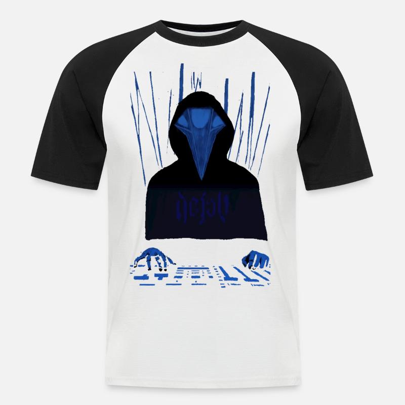 Technorabe - Männer Baseball-T-Shirt - Weiß/Schwarz