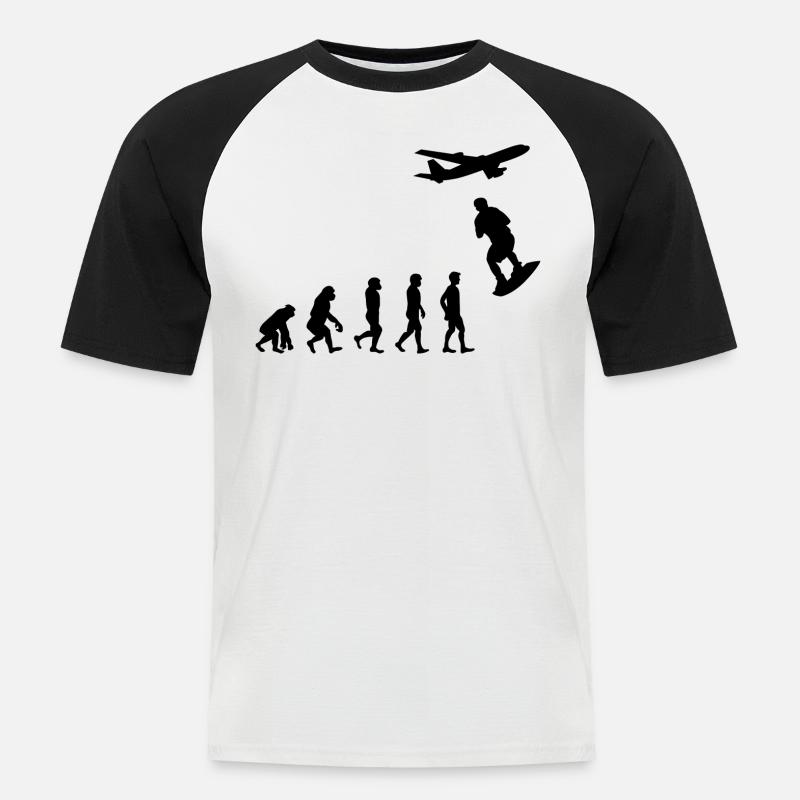 Skysurfing Skydiving Skydiver Evolution - Männer Baseball-T-Shirt - Weiß/Schwarz