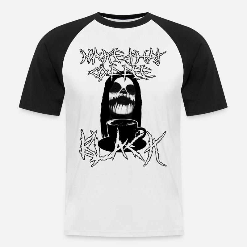 Machen Sie den Kaffee schwarz - Männer Baseball-T-Shirt - Weiß/Schwarz